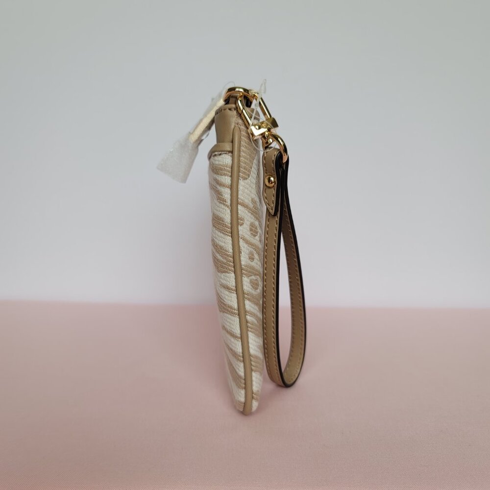 MICHAEL KORS Jet Set Charm Signature Logo Wristlet/Pouch- Camel Multi ⭐ - Picture 11 of 16